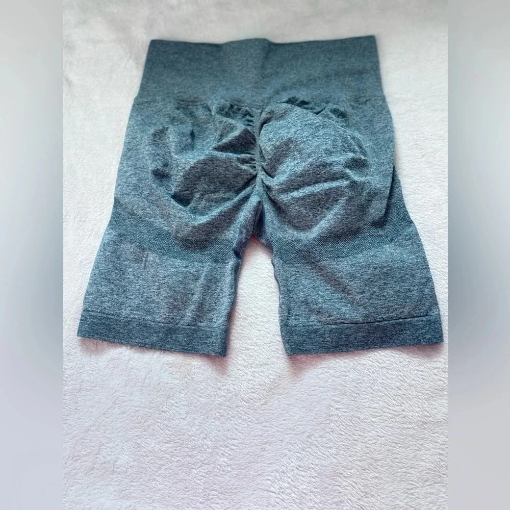 Workout Shorts High Waist Scrunch Butt Gym Yoga Running Blue‎
